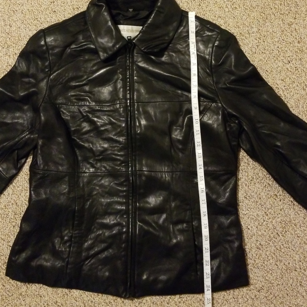 Jones New York Genuine Leather Jacket Large Petite - Picture 5 of 7